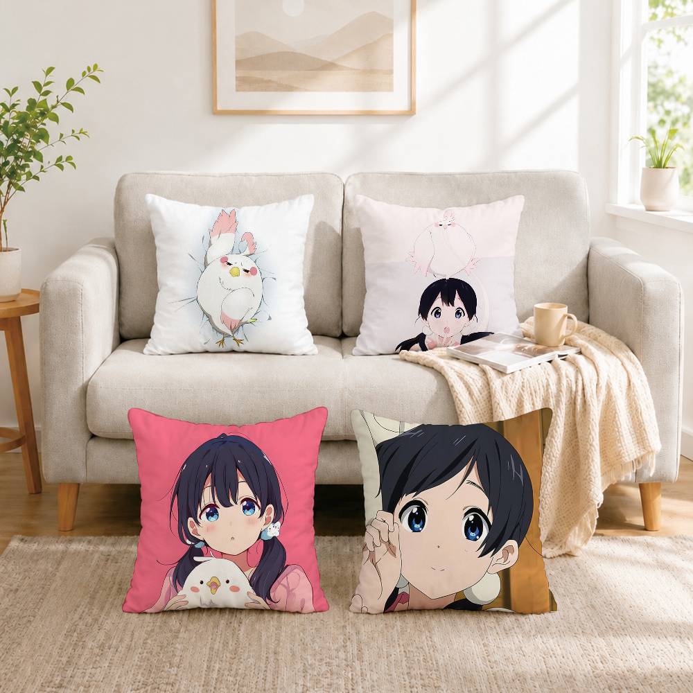 Home Textiles Market - A-Anime タマコマーケット モチゾオジ 枕カバー 正方形 両面ソファクッションカバー