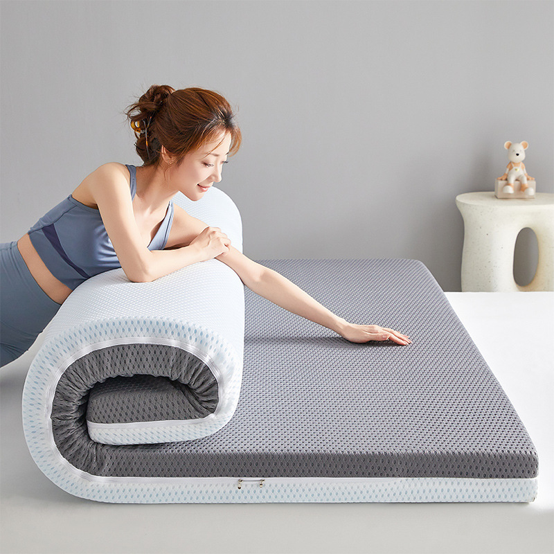 Memory Foam Topper - 低反発マットレストッパー 厚手の畳マット 取り外し可能なカバー付き 自宅寮寝室用