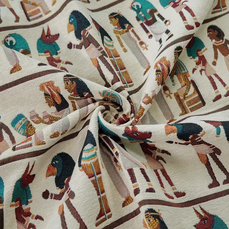 Home Textiles Egypt - 古代エジプトエスニックスタイル糸染めジャカード生地ホームテキスタイル衣類装飾縫製生地 A175