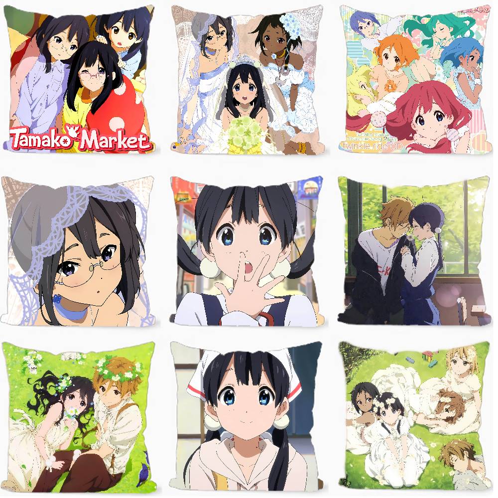 Home Textiles Market - アニメーションT-タマコマーケット枕カバー、ソファ装飾、車、オフィス、部屋用プリントクッションカバー、装飾および保護カバー