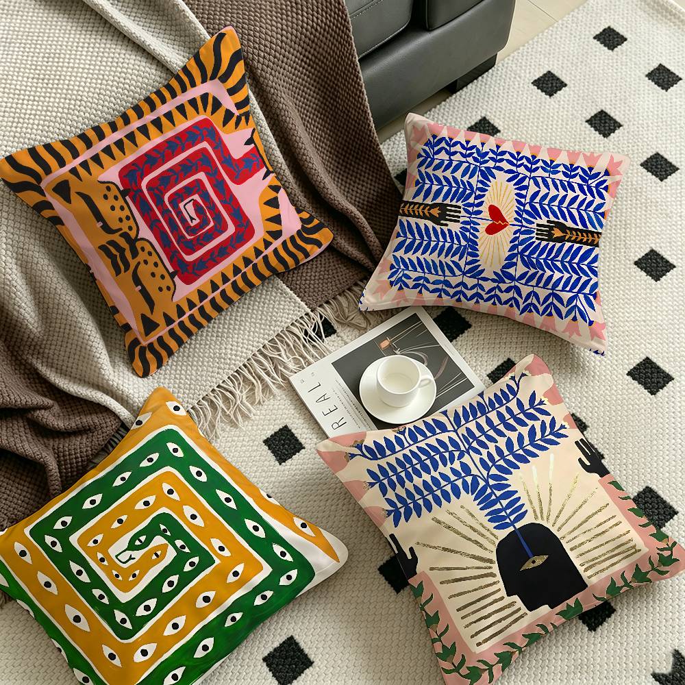 エジプトカラフルな抽象的なタイガークッションカバー枕カバー装 - Home Textiles Egypt のレビューと価格