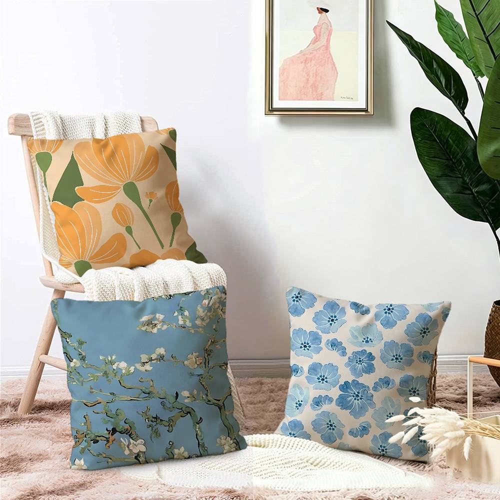 抽象的な花柄のマーケットクッションカバー、ソファや車用の装飾 - Home Textiles Market のレビューと価格