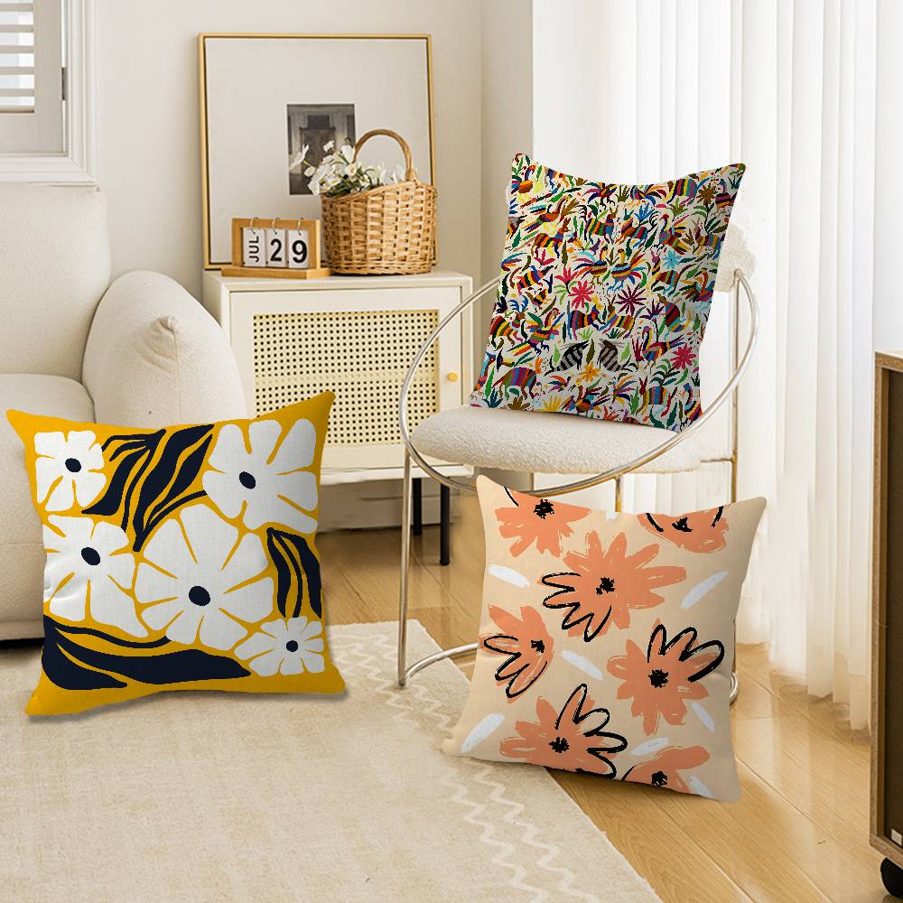 抽象的な花柄のマーケットクッションカバー、ソファや車用の装飾 - Home Textiles Market のレビューと価格
