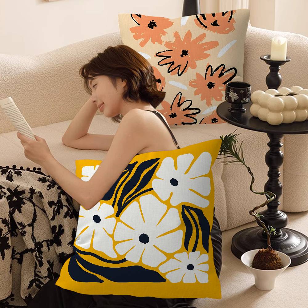 抽象的な花柄のマーケットクッションカバー、ソファや車用の装飾 - Home Textiles Market のレビューと価格