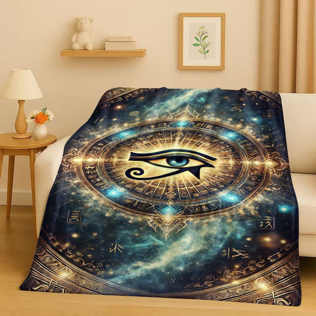 古代エジプトの象形文字ホルスの目フランネルブランケット、超柔 - Home Textiles Egypt のレビューと価格