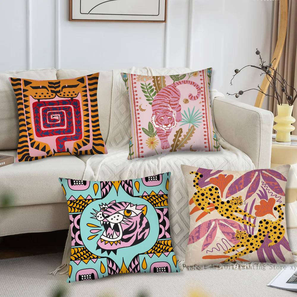 古代エジプトカラフルな抽象的な虎ヒョウ枕カバーファッション正 - Home Textiles Egypt のレビューと価格