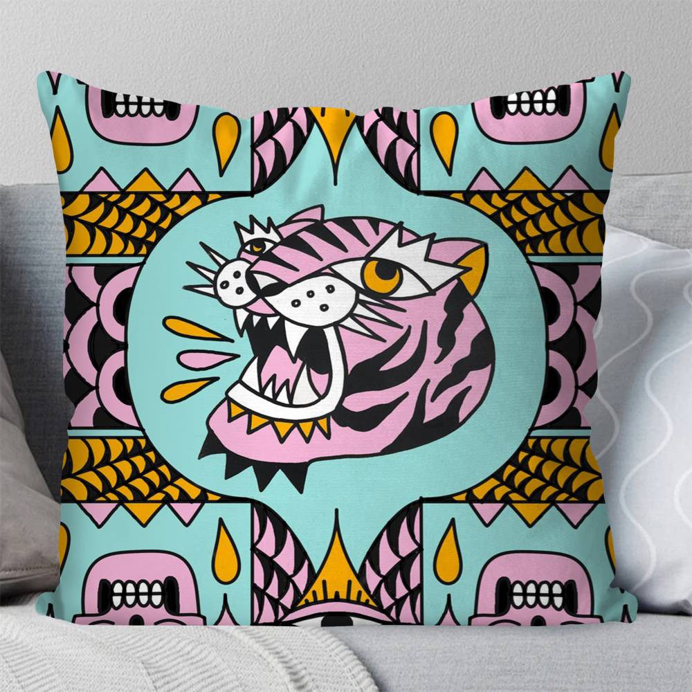 古代エジプトカラフルな抽象的な虎ヒョウ枕カバーファッション正 - Home Textiles Egypt のレビューと価格
