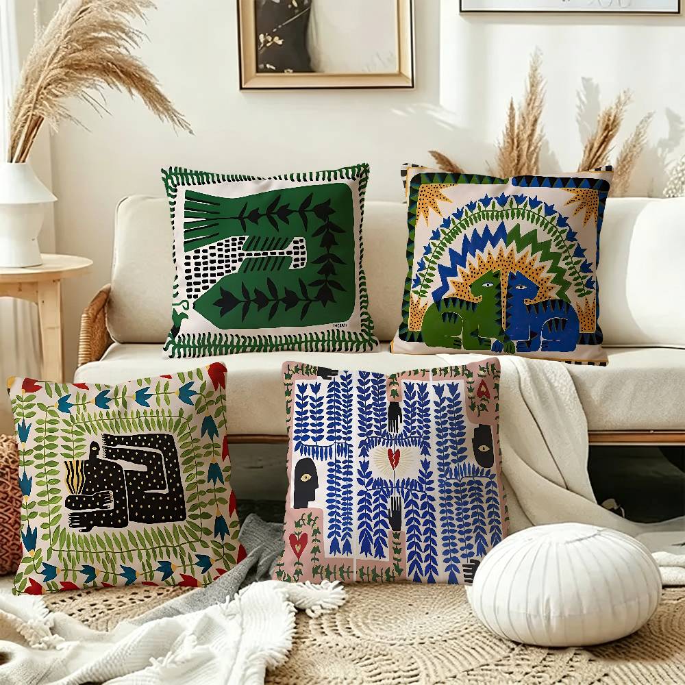古代エジプトの虎と豹のメープルデザインクッションカバー、秋の - Home Textiles Egypt のレビューと価格