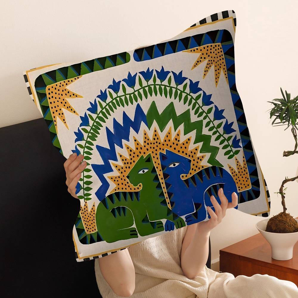 古代エジプトの虎と豹のメープルデザインクッションカバー、秋の - Home Textiles Egypt のレビューと価格