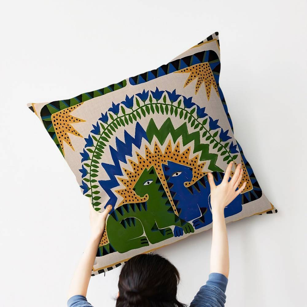 古代エジプトの虎と豹のメープルデザインクッションカバー、秋の - Home Textiles Egypt のレビューと価格
