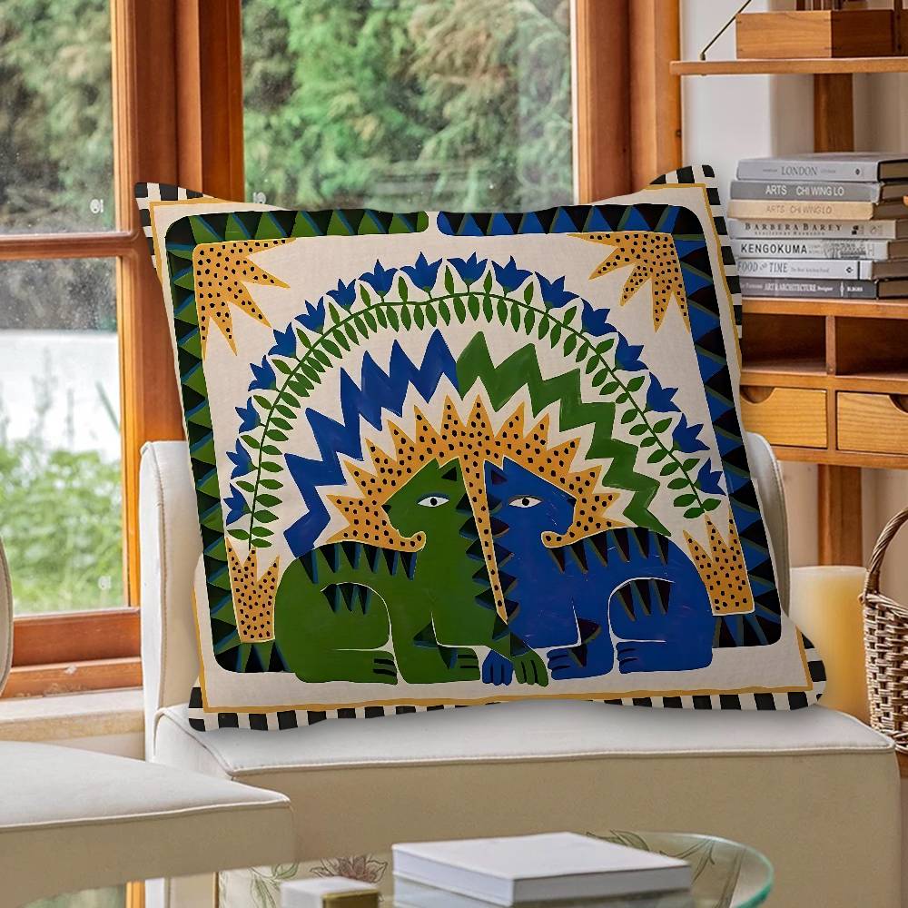 古代エジプトの虎と豹のメープルデザインクッションカバー、秋の - Home Textiles Egypt のレビューと価格