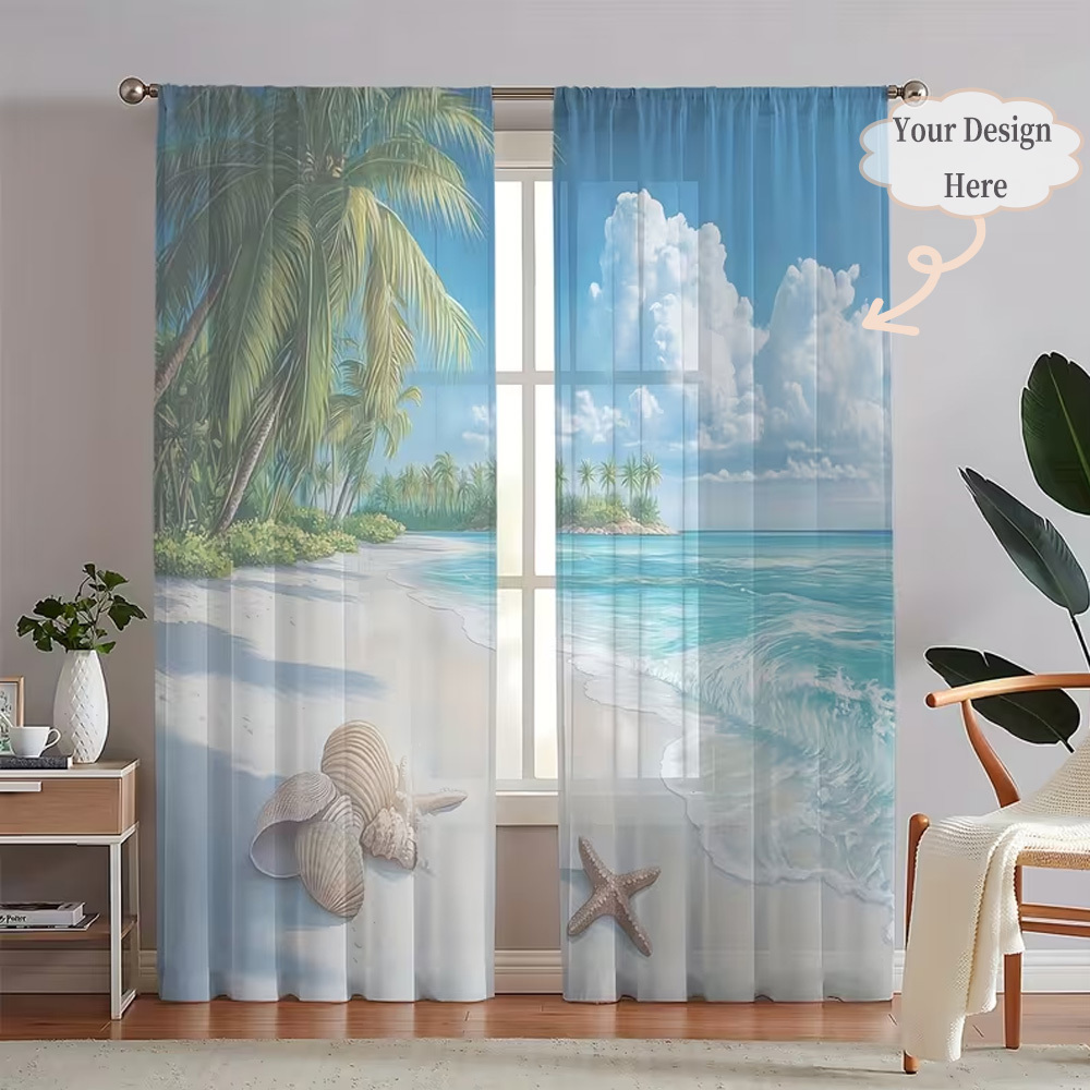 カスタム2Dフラット2枚組シアーカーテン、お好みのデザイン/ - Home And Textiles のレビューと価格