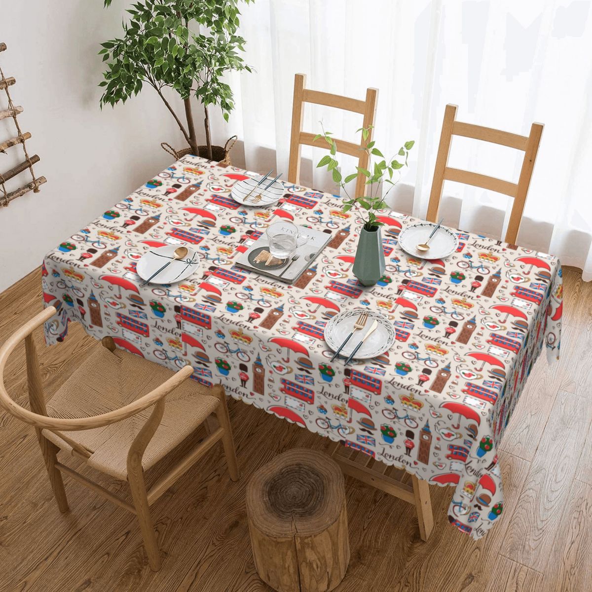 防水テーブルクロス,花柄,長方形,英国旗,チュニック,赤,バ - Home Textiles Uk のレビューと価格