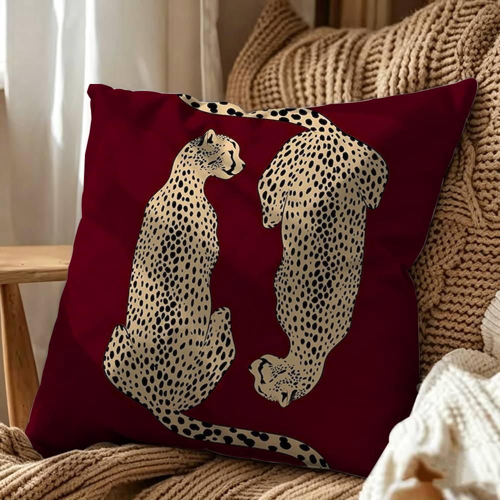 エジプトのカラフルな抽象的な虎と豹の両面プリントクッションカ - Home Textiles Egypt のレビューと価格