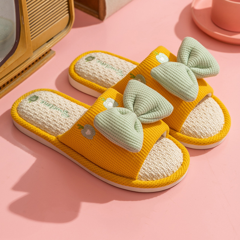 カップル用コンフォートリネンスリッパ、厚底ソフトソール室内履 - Home And Textiles のレビューと価格
