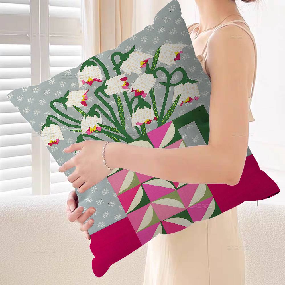 ピンクフラワーマーケット花瓶花柄植物柄枕カバー ソファ装飾用 - Home Textiles Market のレビューと価格