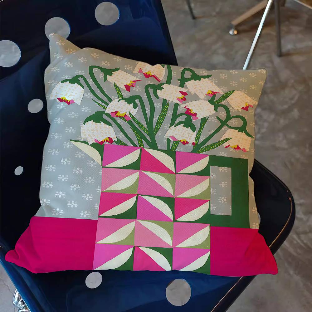 ピンクフラワーマーケット花瓶花柄植物柄枕カバー ソファ装飾用 - Home Textiles Market のレビューと価格