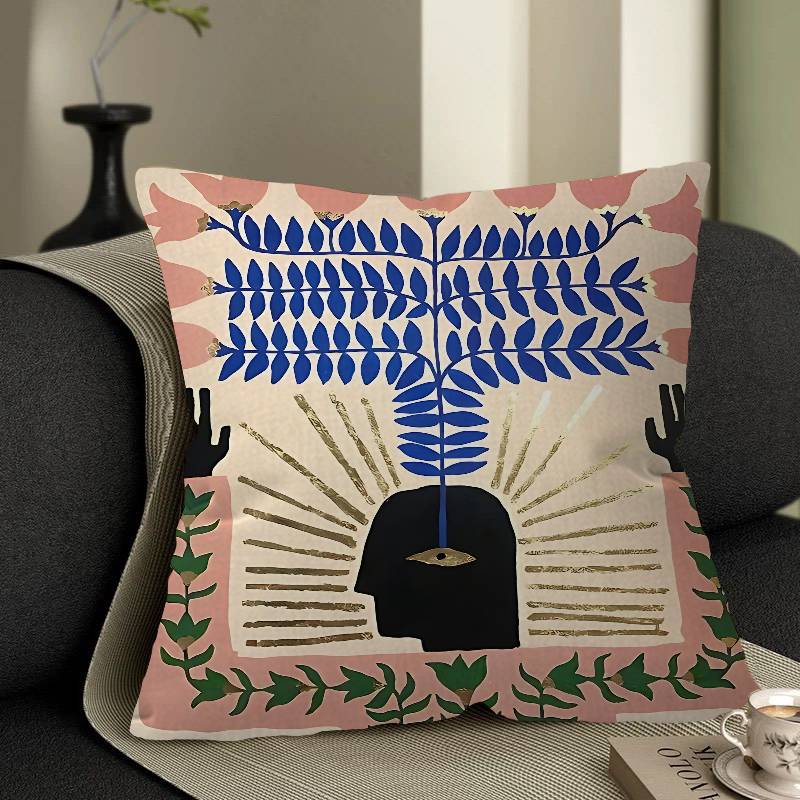 古代エジプトの虎、豹、幸運の龍の柄の枕カバー、ソファクッショ - Home Textiles Egypt のレビューと価格