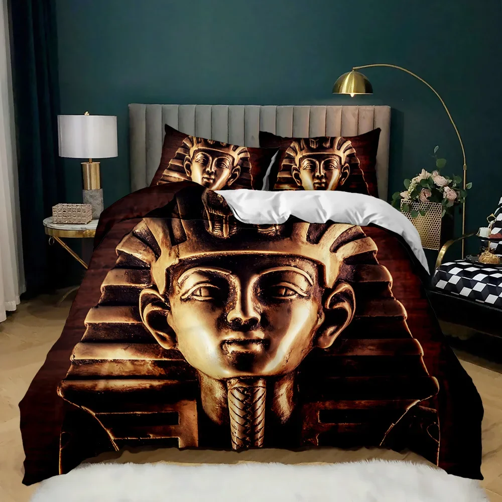 ファラオ 3D 古代エジプト部族快適な布団キルトカバー枕カバ - Home Textiles Egypt のレビューと価格