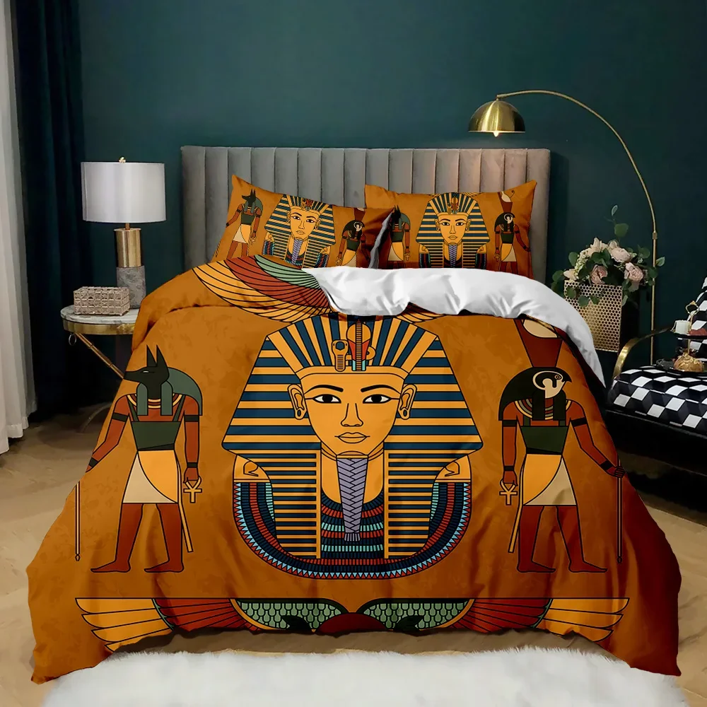 ファラオ 3D 古代エジプト部族快適な布団キルトカバー枕カバ - Home Textiles Egypt のレビューと価格