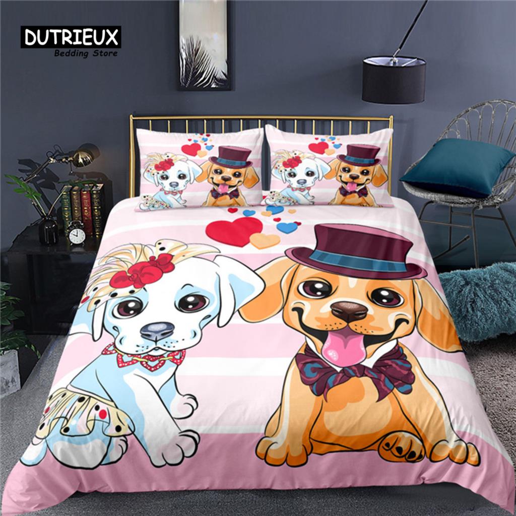 子供用の豪華な3D犬用寝具セット,快適な羽毛布団カバー,ホー - Home Textiles Uk のレビューと価格