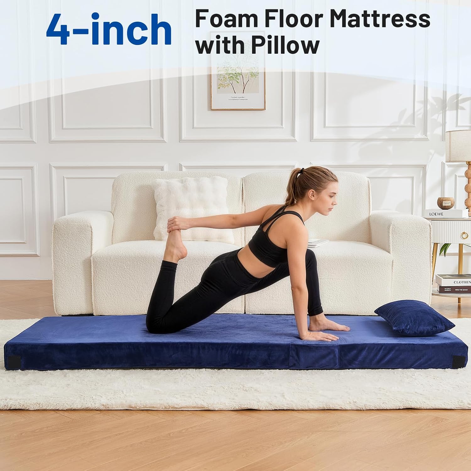 メモリーフォームキャンプマットレスパッド（枕付き）- エクス - Memory Foam Topper のレビューと価格