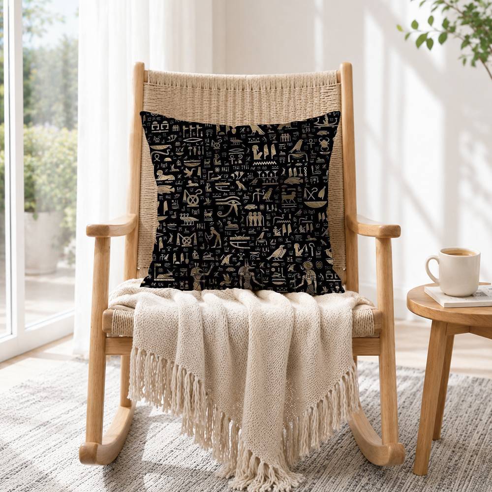 古代エジプト象形文字正方形両面プリント枕カバー寝室ベッドサイ - Home Textiles Egypt のレビューと価格