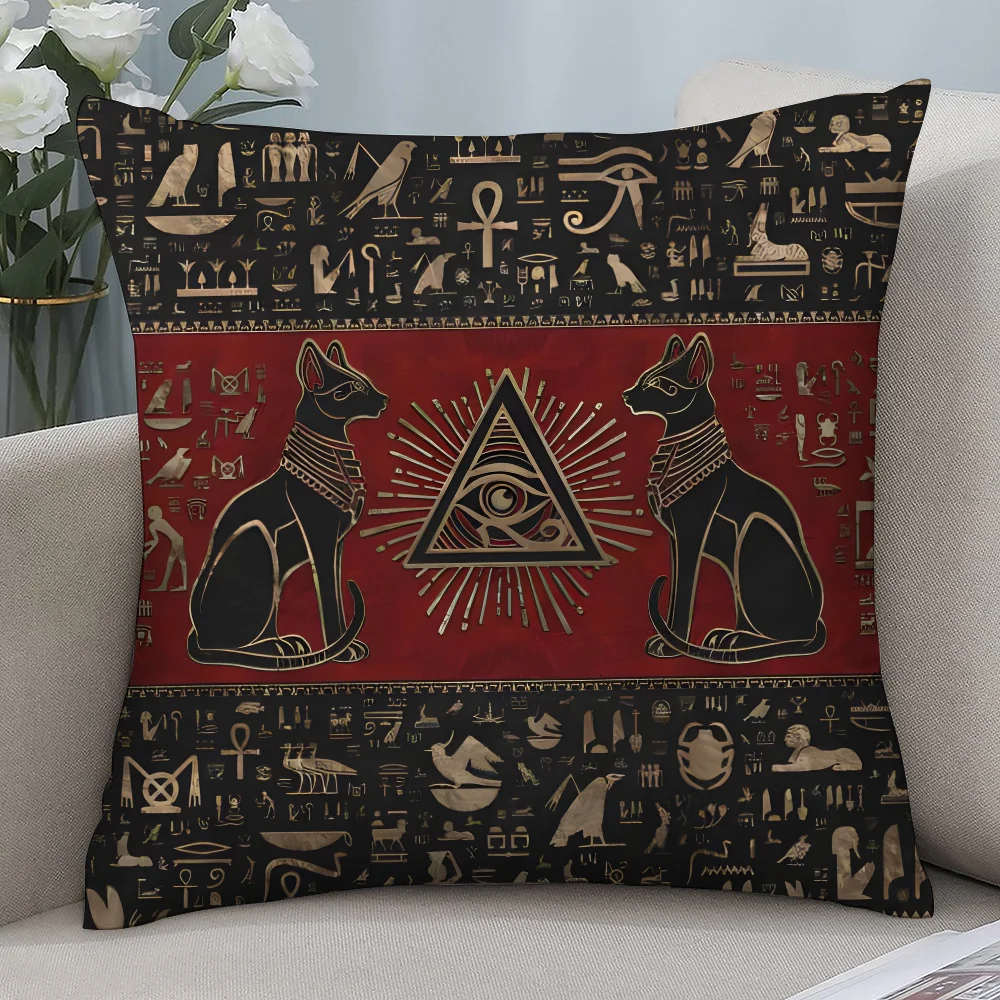 古代エジプト アヌビス枕カバー ショートプラッシュ ソファ装 - Home Textiles Egypt のレビューと価格