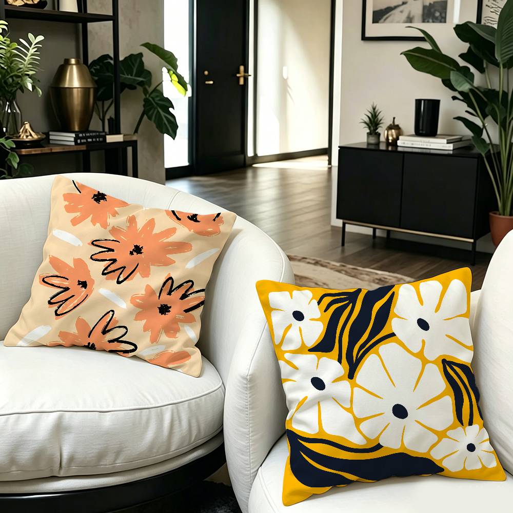 抽象的な花柄のマーケットクッションカバー、ソファや車用の装飾 - Home Textiles Market のレビューと価格
