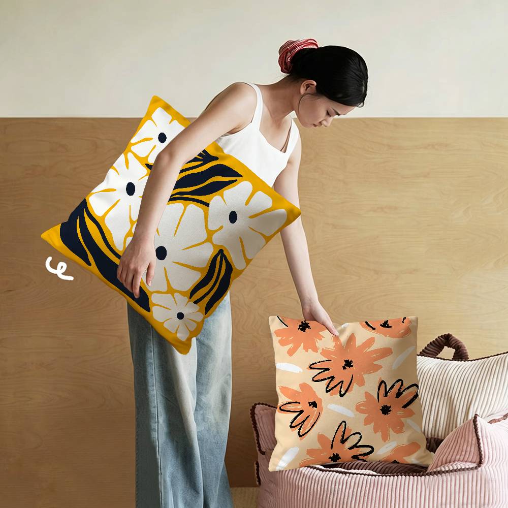 抽象的な花柄のマーケットクッションカバー、ソファや車用の装飾 - Home Textiles Market のレビューと価格