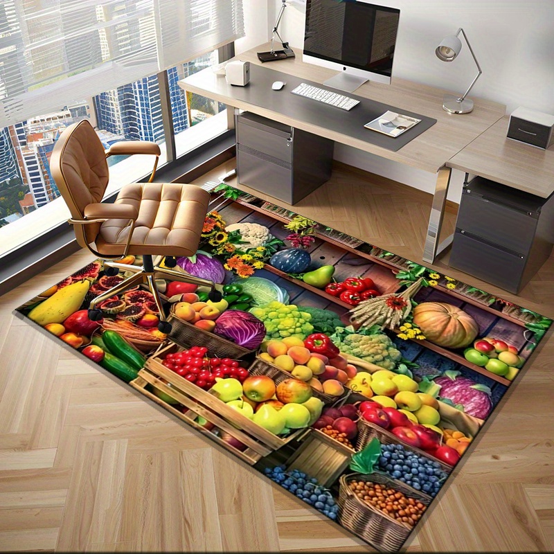キッチンやダイニングエリア用の鮮やかなフルーツマーケットラグ - Home Textiles Market のレビューと価格