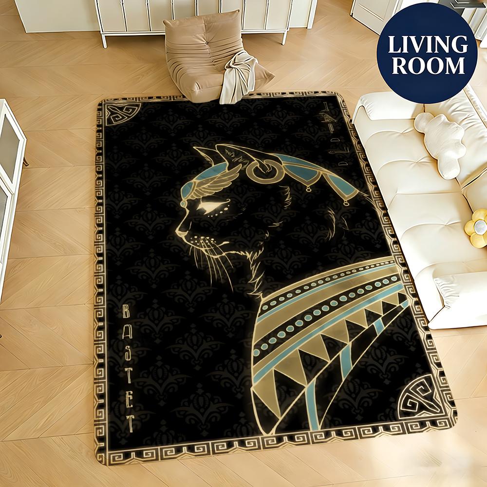 ソフトフランネルフロアマットアートエジプト抽象フロアマット滑 - Home Textiles Egypt のレビューと価格